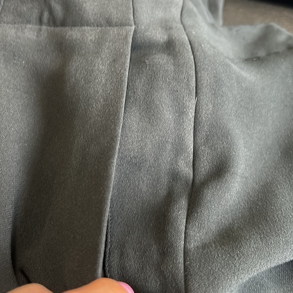 ALEXIS Black Wide Leg Culottes Crop Pant Pockets Heavyweight Designer Sz M - Picture 12 of 13